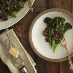 Thanksgiving Day Roasted Broccolini with Mushrooms