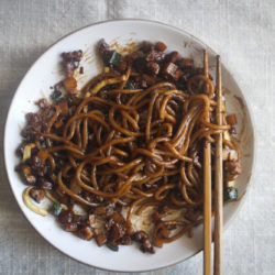 Noodles with Black Bean Sauce (Jajangmyeon)